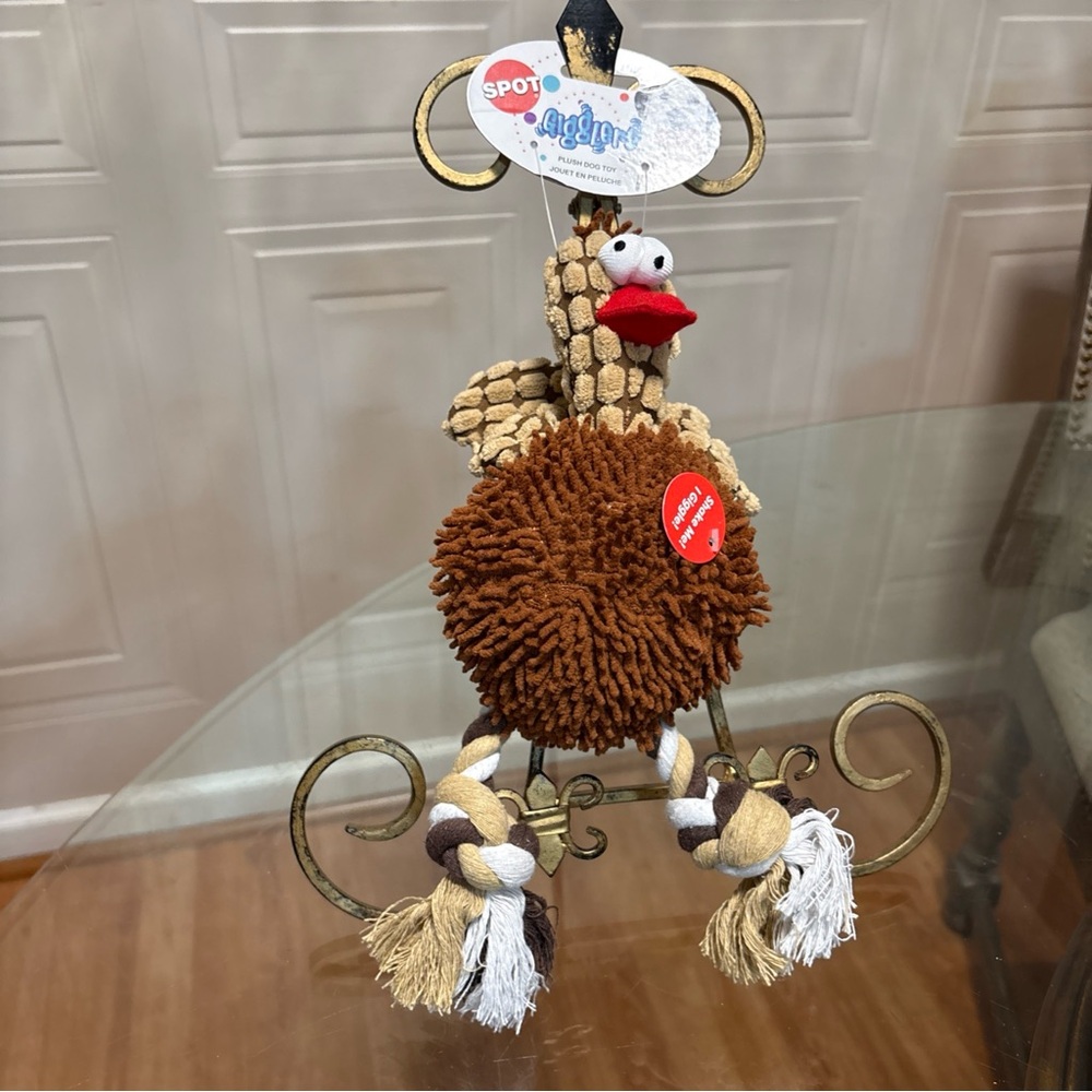 Spot Giggler Plush Dog Toy Chicken  Assorted, 12 in By Spot